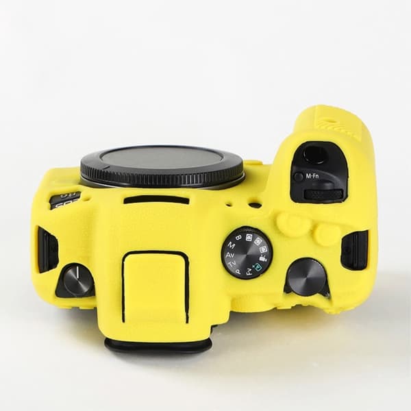 Canon EOS R6 litchi-tekstur silikon deksel - Gul Yellow