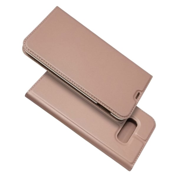 Samsung Galaxy S10e absorberings læderetui - Rosa Guld Pink