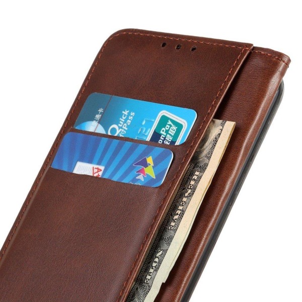 OnePlus Nord CE 5G flip etui i ægte læder med pung – Brun Brown