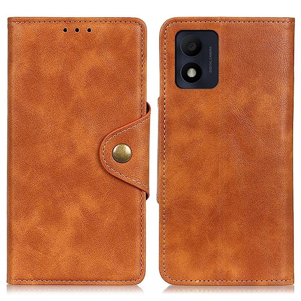 Alpha Alcatel 1B (2022) læder flip etui - Brun Brown