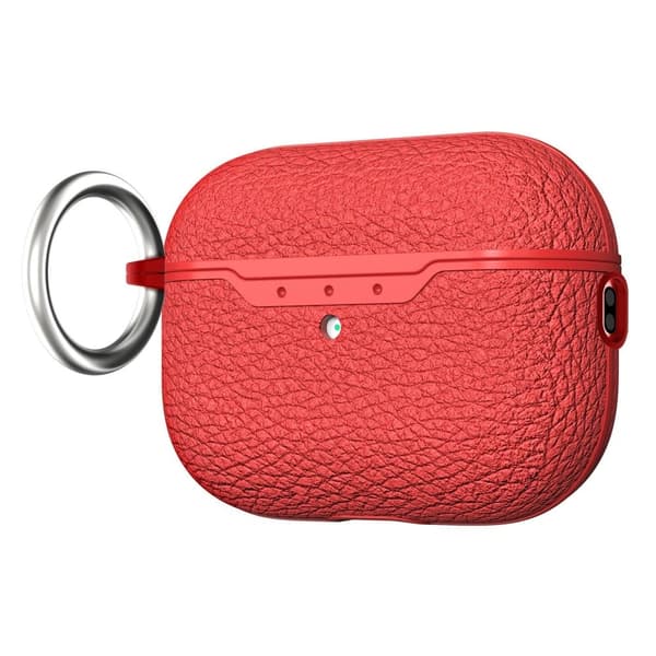 AirPods Pro 2 litchi texturfodral med spänne - Röd Röd