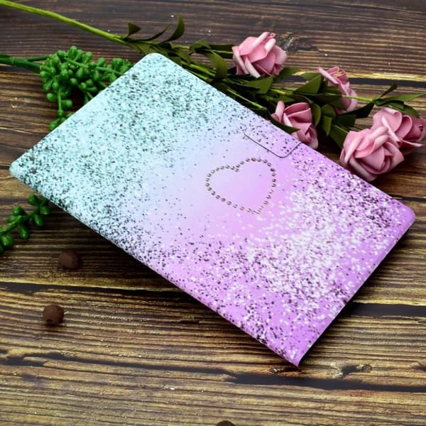 Cool Mønster Lær Etui til Lenovo Tab M10 - Love Hjerte Purple