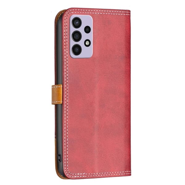BINFEN tofarget læretui for Samsung Galaxy A72 5G - Rød Red