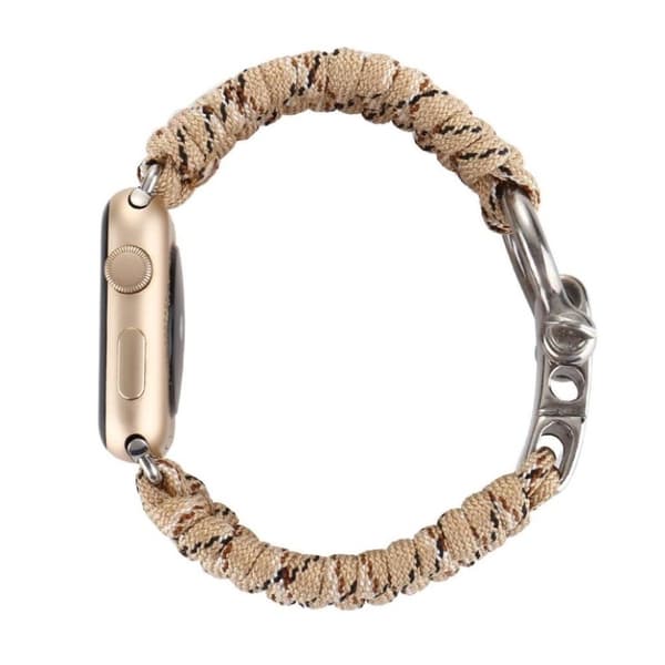 Apple Watch Series 4 40mm klockarmband med flätat rep - Ökenkamouflage Beige