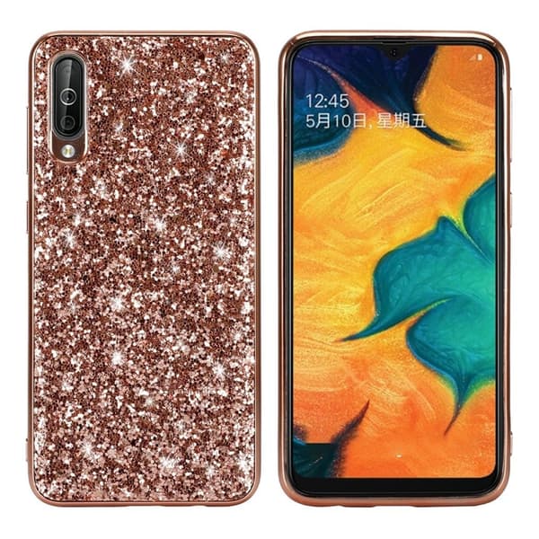 Glitter Samsung Galaxy A50 deksel - Rose gull Pink