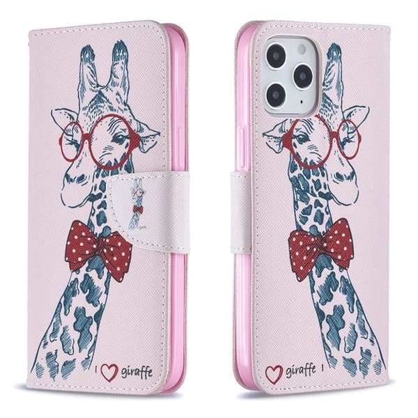 Wonderland iPhone 12 Pro Max flip etui - Yndig Giraf Silver grey
