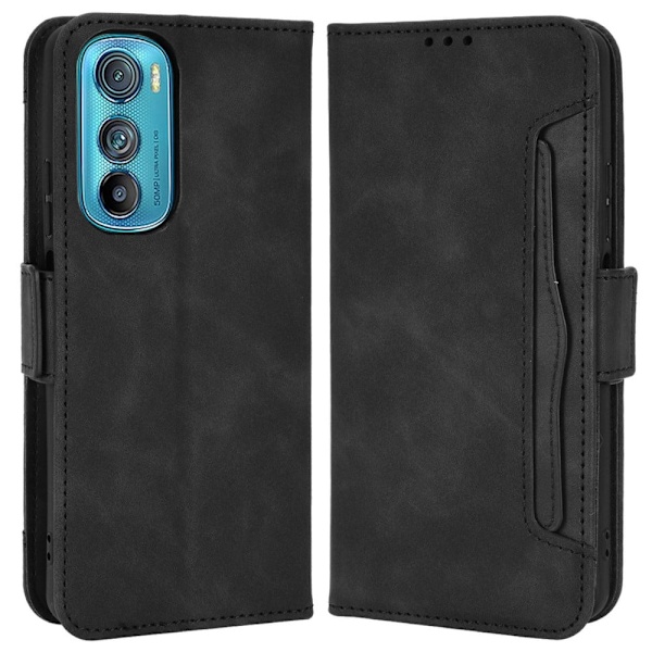 Modernt Motorola Edge 30 fodral med plånbok - Svart Svart