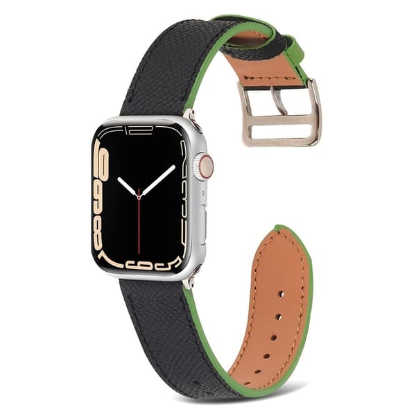 Apple Watch (41mm) urrem i ægte læder med struktur - Sort Black