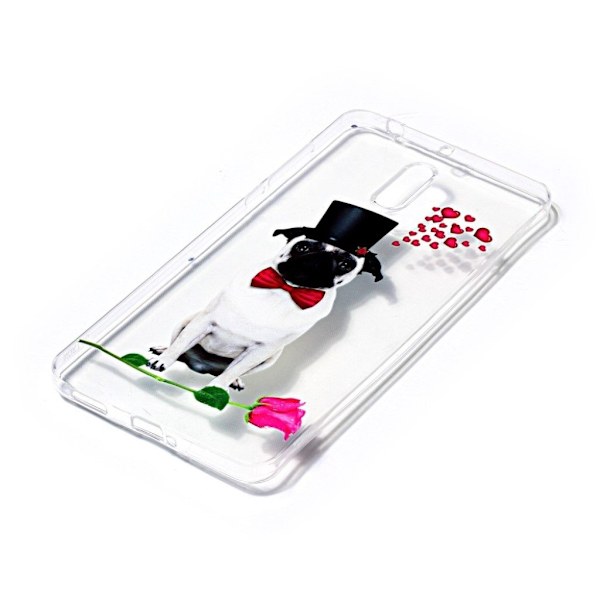 Nokia 6 stilfuldt silikonecover - Smart hund med briller Multicolor