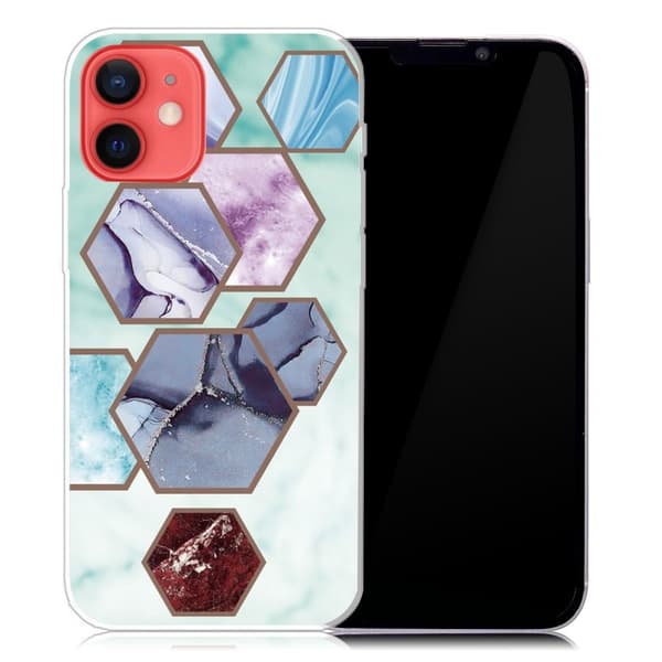 Marble design iPhone 13 cover - Sekskantede Fragmenter I Himmelblå Multicolor