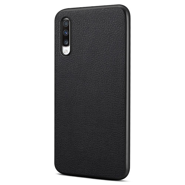 Mat og elegant tekstureret Samsung Galaxy A70 cover - Sort Black