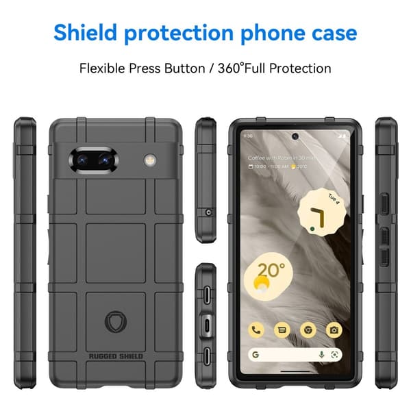 Rugged Shield Etui Google Pixel 7a - Svart Black
