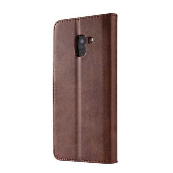 LC.IMEEKE Samsung Galaxy A8 (2018) PU læder flip etui - Kaffe Brown