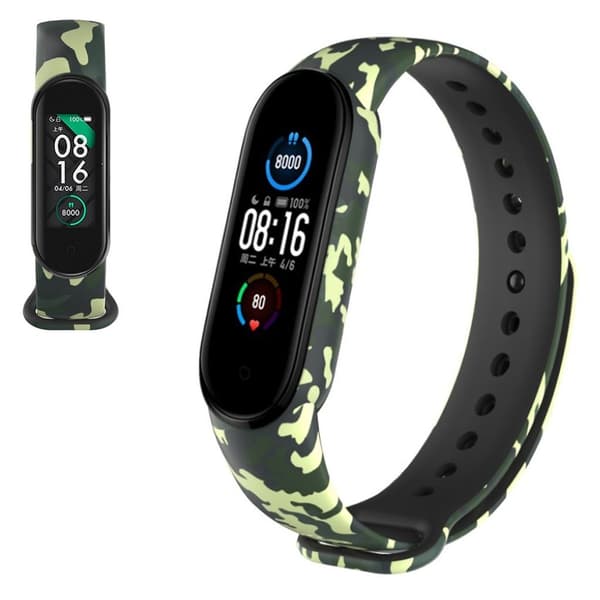 Xiaomi Mi Band 5 cool pattern watch band - Green / Camouflage Grön