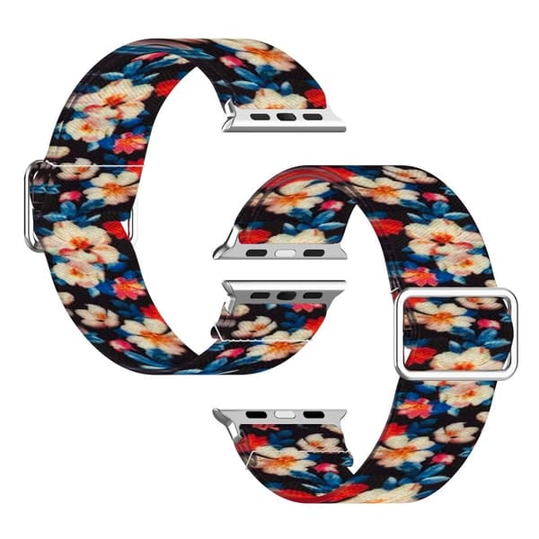 Apple Watch Series 6 / 5 40mm elastisk nylonmønstret urrem - Rhododendron Multicolor