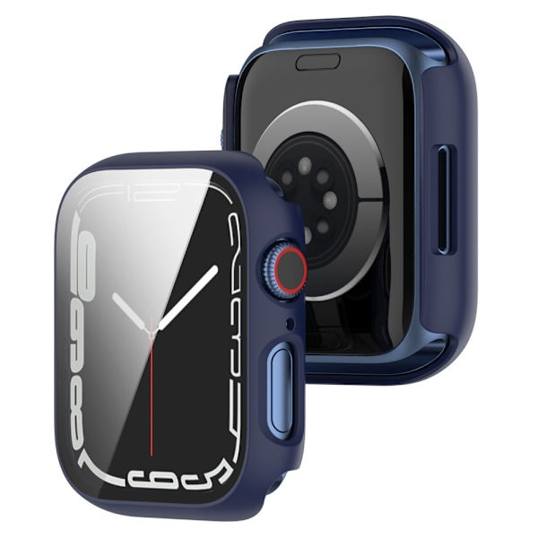Apple Watch (45mm) 2-in-1 cover with tempered glass screen protector - Dark Blue Blå