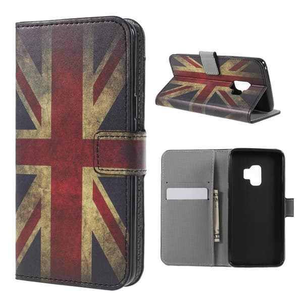 Samsung Galaxy S9 Etui laget av kunstlær og silikon - UK flagg Multicolor
