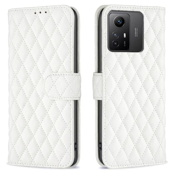 Matt Xiaomi Redmi Note 12S fodral med rombmönster - Vit Vit