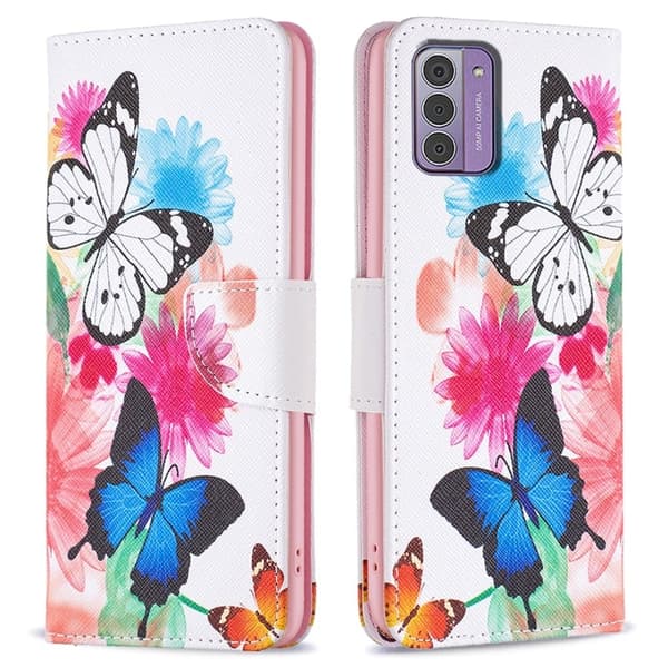 Wonderland Nokia G42 Flip Etui - To Sommerfugle Pink