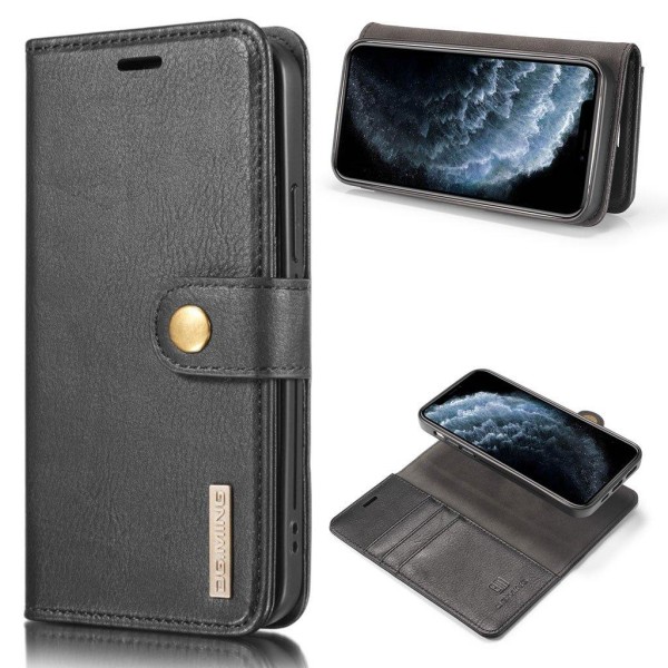DG.MING iPhone 12 Pro / iPhone 12 2-in-1 lompakkokotelo - Musta Black