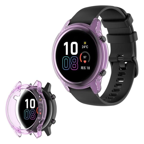Honor MagicWatch 2 46mm holdbart etui - Gennemsigtig Lilla Transparent