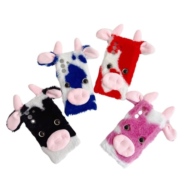 Samsung Galaxy A36 5G Case Fluffy Cows Ear Soft Flexible Protective Phone Cover - Blue Blue