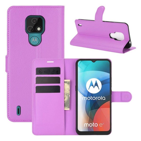 Classic Motorola Moto E7 Flip etui - Lilla Purple