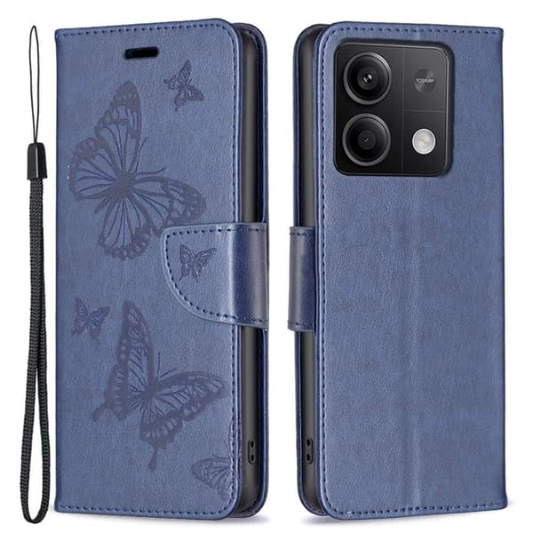 Butterfly Xiaomi Redmi Note 13 5G  nahkakotelo - Sininen Blue