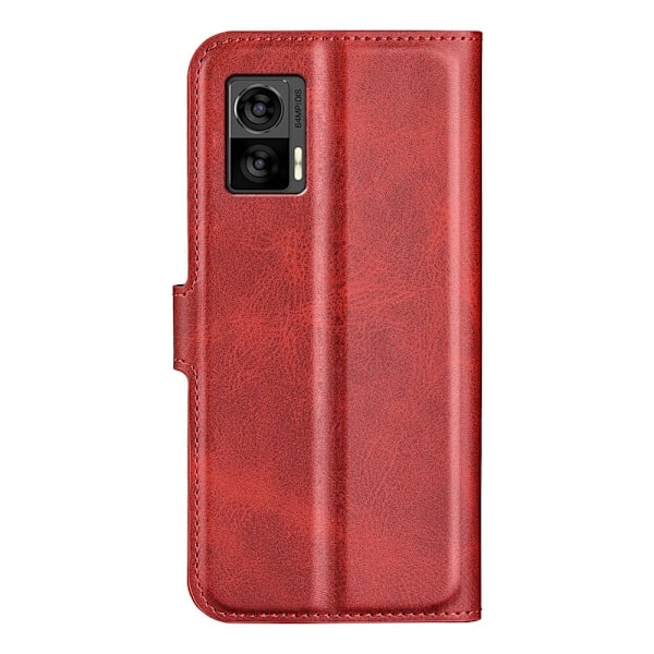 Hållbart konstläder Motorola Edge 30 Neo fodral med plånbok - Röd Röd