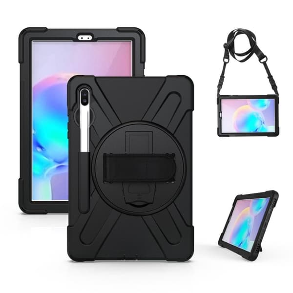 Samsung Galaxy Tab S6 X-Shape holdbar etui - Sort Black