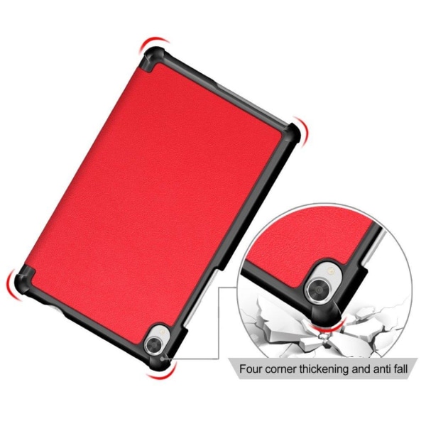 Lenovo Tab M8 litchi leather flip case - Red Red