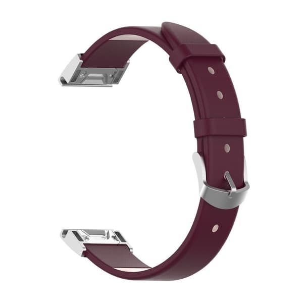 Garmin Fenix 5S ægte læder Urrem - Vinrød Red