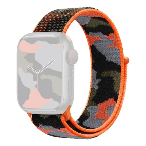 Apple Watch Series 8 (41 mm) klockarmband i nylon med stealth-kamouflage - Orange Orange