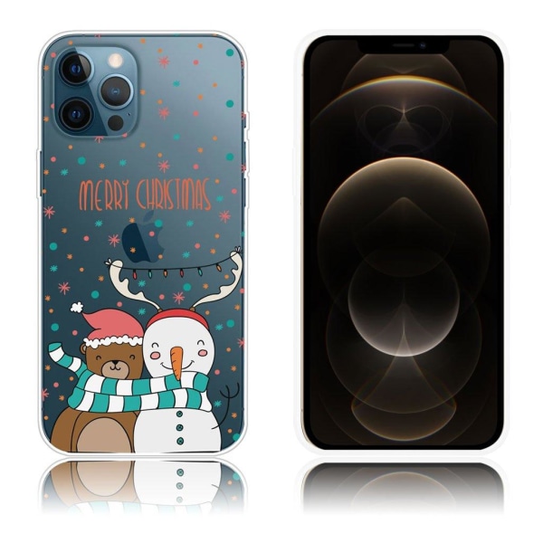 Christmas iPhone 12 Pro Max case - Bear and Snowman White