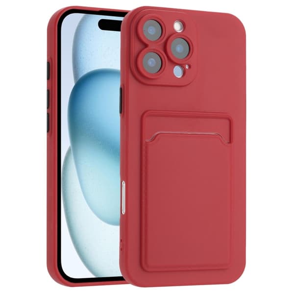 Deksel til kortholder for iPhone 16 Pro - Hagtorn Rød Red