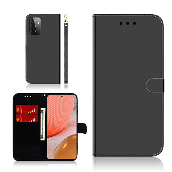 Mirror Samsung Galaxy A72 5G flip case - Musta Black