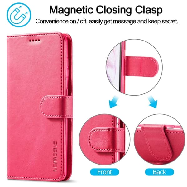 LC.Imeeke Samsung Galaxy S21 Läppäkotelo - Punainen Red