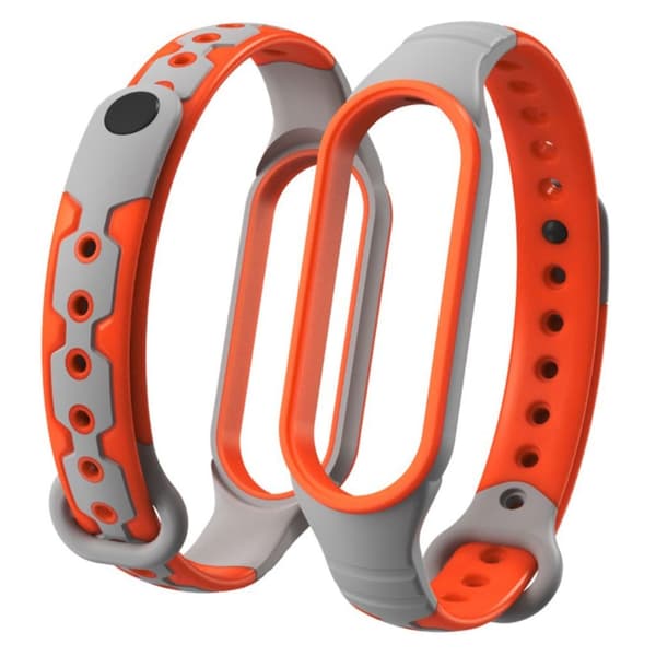 Xiaomi Mi Smart Band 6 tofarget klokkerem i silikon - Grå / Rød Multicolor