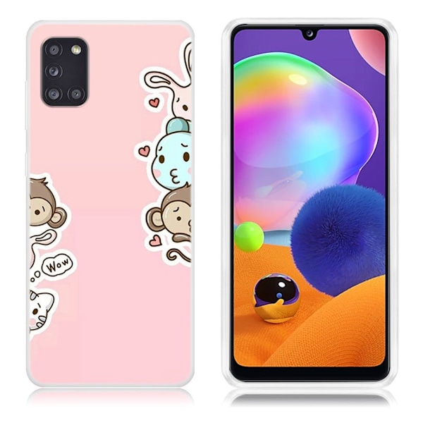 Deco Samsung Galaxy A31 Cover - Tegneserie Dyr Multicolor