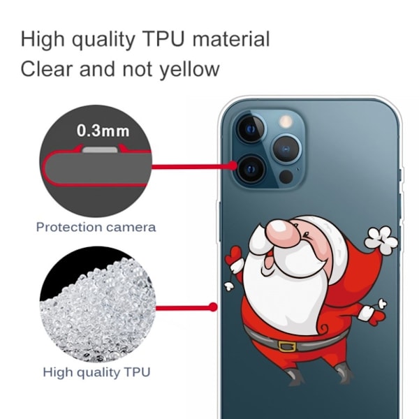 IMD julemønster og fleksibelt mobiletui til iPhone 12 Pro Max - Dansende Julemand Red