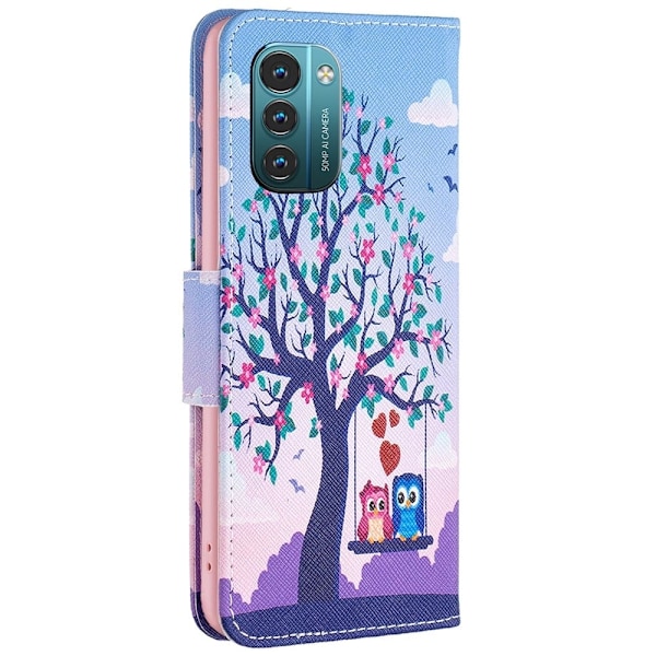 Wonderland Nokia G11 / Nokia G21 flip kuoret - Kaksi Pöllöä Multicolor