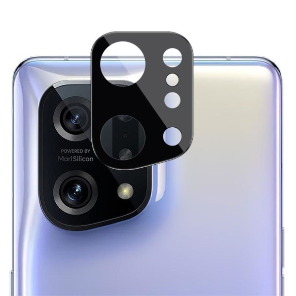 IMAK Oppo Find X5 tempered glass camera lens protector - Black Transparent