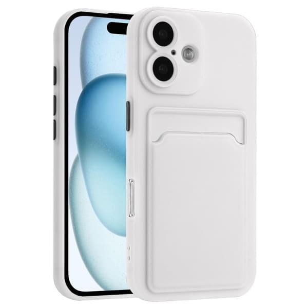iPhone 16 Plus kuori korttipaikalla - Valkoinen White