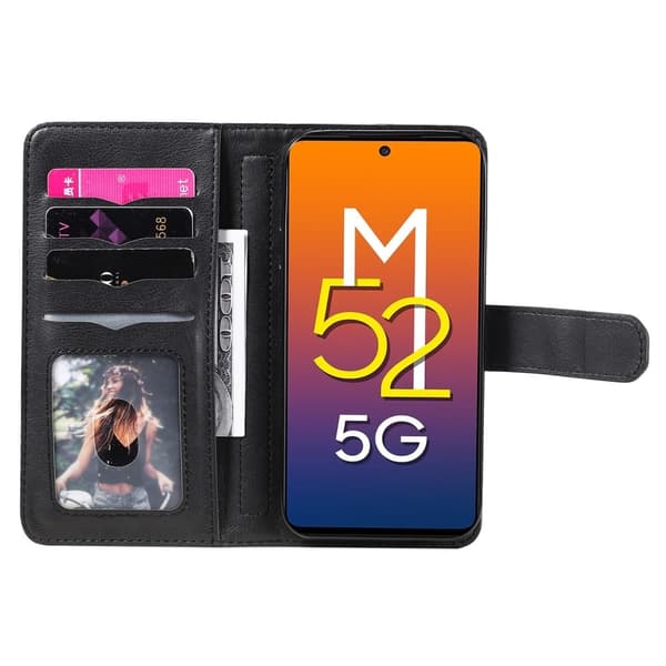 10-slot Pung Etui til Samsung Galaxy M52 5G - Sort Black