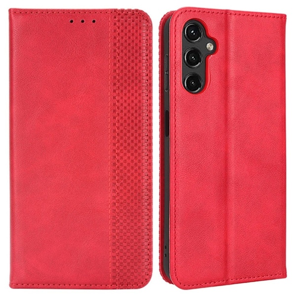 Bofink Vintage Samsung Galaxy A14 Læder Etui - Rød Red
