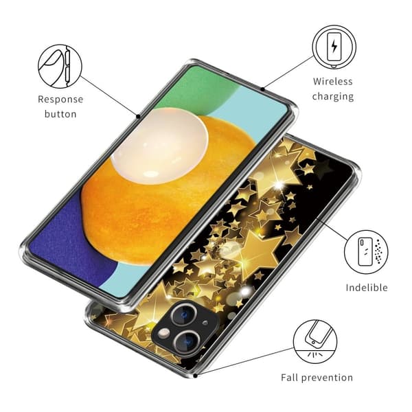 Deco iPhone 15 Plus kotelot - Kultainen Tähdet Gold