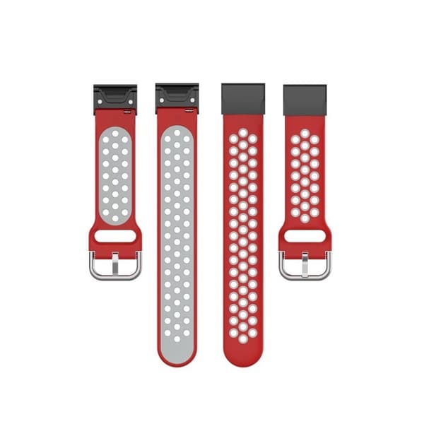 Bifarvet urrem til Garmin Fenix-ur - Rød / Grå Red