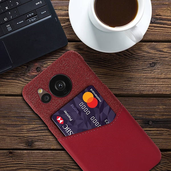 Bofink Sharp Aquos Sense 7 Plus Kredittkort Deksel - Rød Red