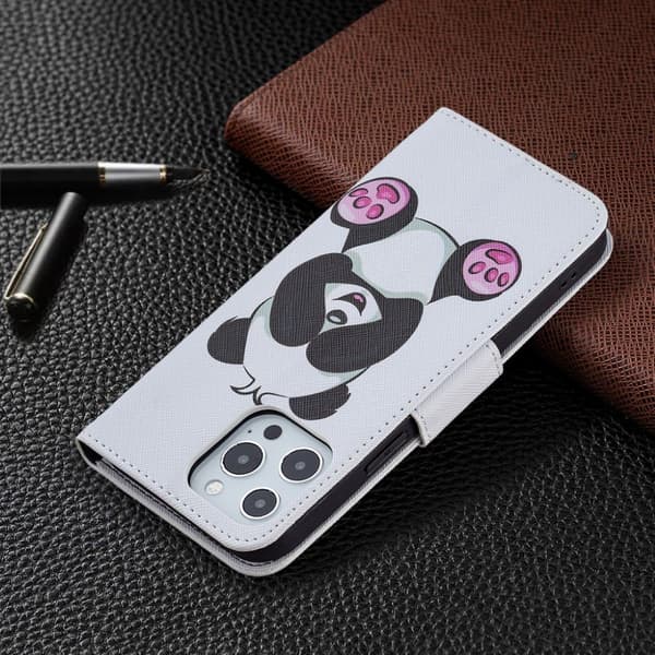 Wonderland iPhone 13 Pro Max flip-etui - Panda Multicolor