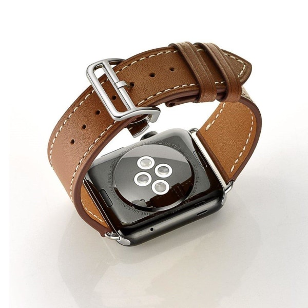 Apple Watch Series 5 40mm simple genuine leather watch band - Br Brown